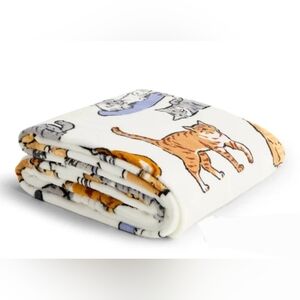 Vera Bradley "A CAT'S LIFE" Fleece Throw Blanket 50.0" w x 80.0" h